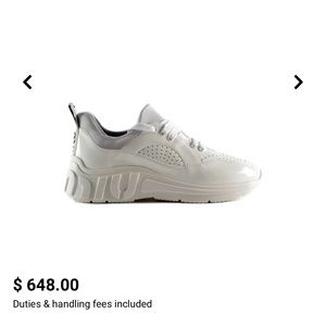 🍾️FREE SHIP MIU MIU 
White patent leather sneakers 36